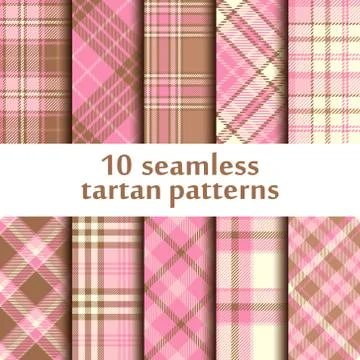 Set of seamless tartan pattern Stock Illustration