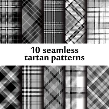 Set of seamless tartan pattern Stock Illustration