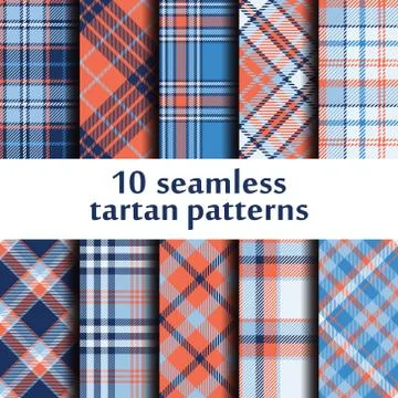 Set of seamless tartan pattern Stock Illustration