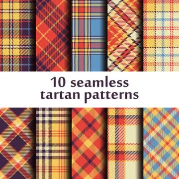 Set of seamless tartan pattern Stock Illustration