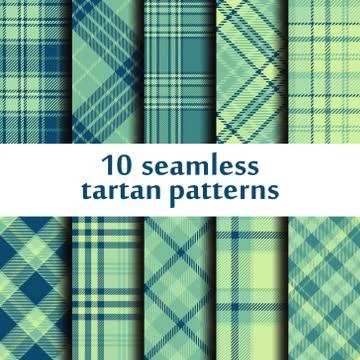 Set of seamless tartan pattern Stock Illustration