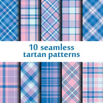 Set of seamless tartan pattern Stock Illustration