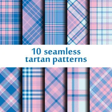 Set of seamless tartan pattern Stock Illustration