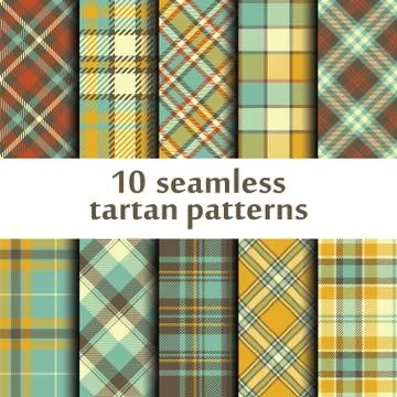 Set of seamless tartan pattern Stock Illustration