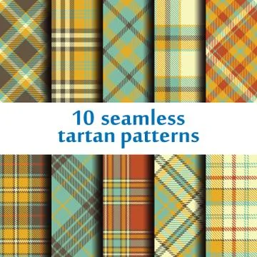 Set of seamless tartan pattern Stock Illustration
