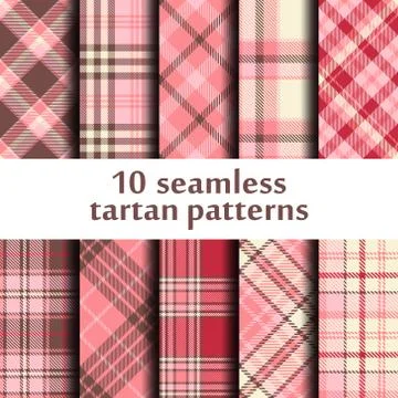 Set of seamless tartan pattern Stock Illustration