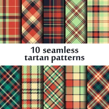 Set of seamless tartan pattern Stock Illustration