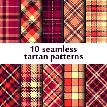 Set of seamless tartan pattern Stock Illustration
