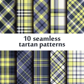 Set of seamless tartan pattern Stock Illustration
