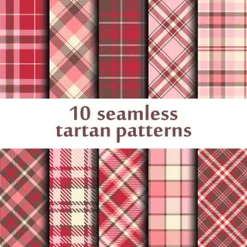 Set of seamless tartan pattern Stock Illustration