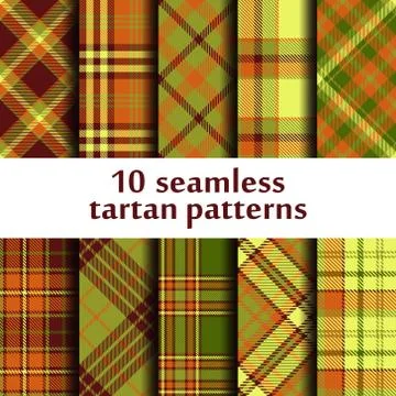 Set of seamless tartan pattern Stock Illustration