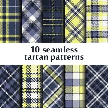 Set of seamless tartan pattern Stock Illustration