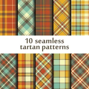Set of seamless tartan pattern Stock Illustration