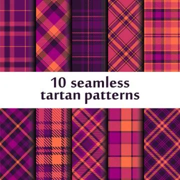 Set of seamless tartan pattern Stock Illustration