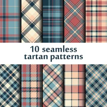 Set of seamless tartan pattern Stock Illustration