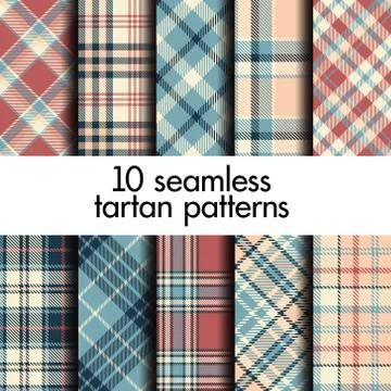 Set of seamless tartan pattern Stock Illustration
