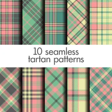 Set of seamless tartan pattern Stock Illustration