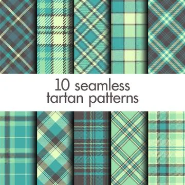 Set of seamless tartan pattern Stock Illustration