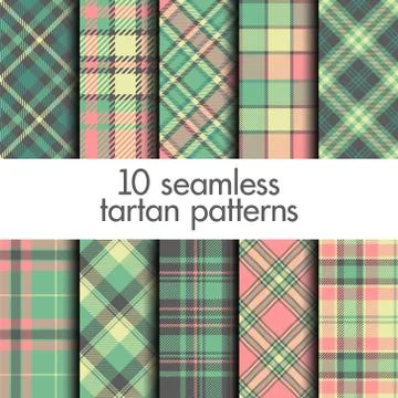 Set of seamless tartan pattern Stock Illustration