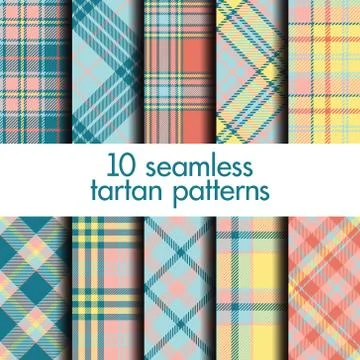 Set of seamless tartan pattern Stock Illustration