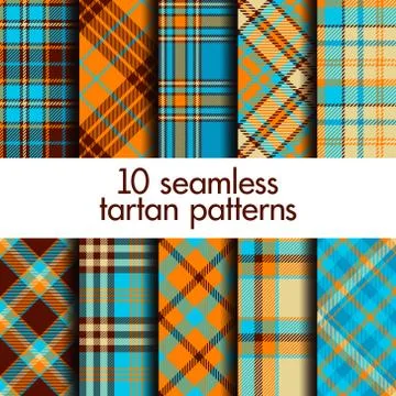 Set of seamless tartan pattern Stock Illustration