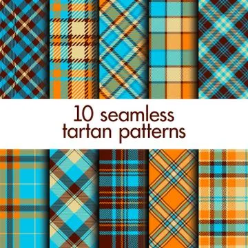 Set of seamless tartan pattern Stock Illustration