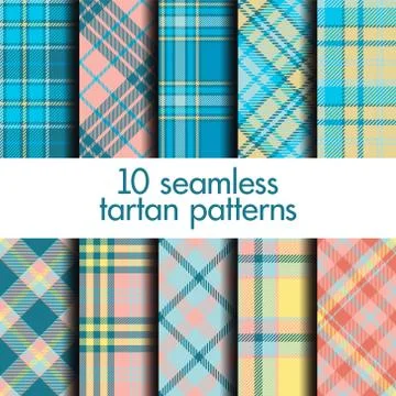 Set of seamless tartan pattern Stock Illustration