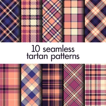 Set of seamless tartan pattern Stock Illustration