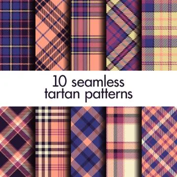 Set of seamless tartan pattern Stock Illustration