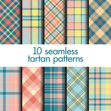 Set of seamless tartan pattern Stock Illustration