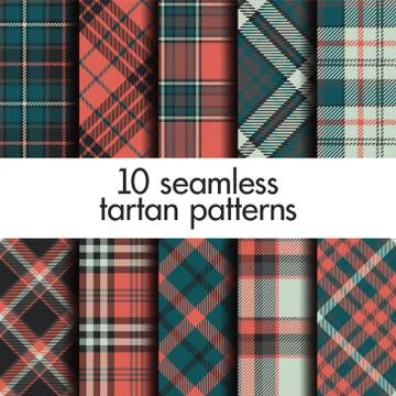 Set of seamless tartan pattern Stock Illustration