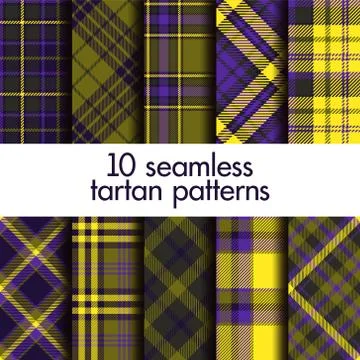 Set of seamless tartan pattern Stock Illustration