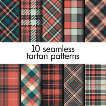 Set of seamless tartan pattern Stock Illustration