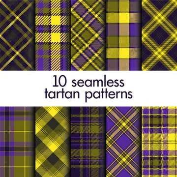 Set of seamless tartan pattern Stock Illustration