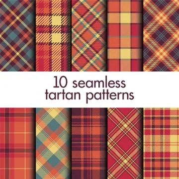 Set of seamless tartan pattern Stock Illustration