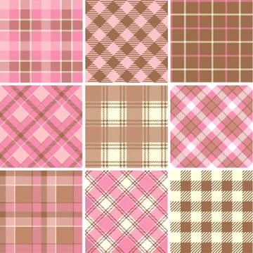 Set of seamless tartan patterns Stock Illustration