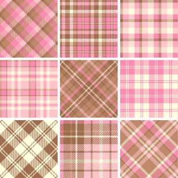 Set of seamless tartan patterns Stock Illustration