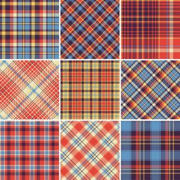 Set of seamless tartan patterns Stock Illustration