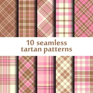 Set of seamless tartan patterns Stock Illustration