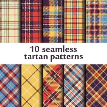 Set of seamless tartan patterns Stock Illustration