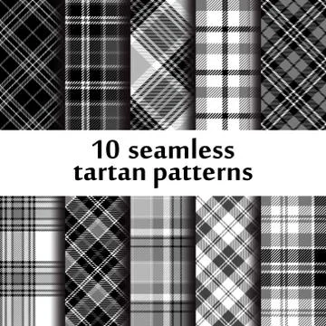 Set of seamless tartan patterns Stock Illustration
