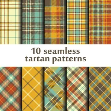 Set of seamless tartan patterns Stock Illustration