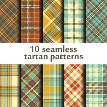 Set of seamless tartan patterns Stock Illustration