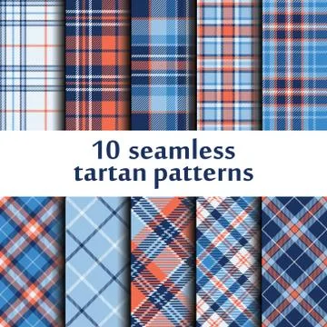 Set of seamless tartan patterns Illustrazione stock