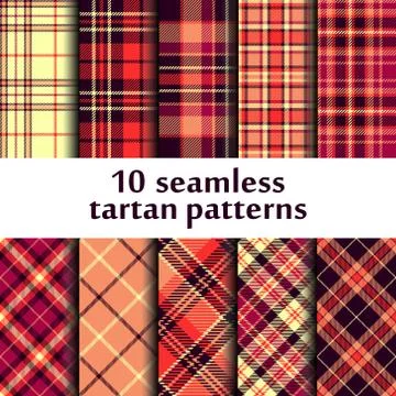 Set of seamless tartan patterns Stock Illustration