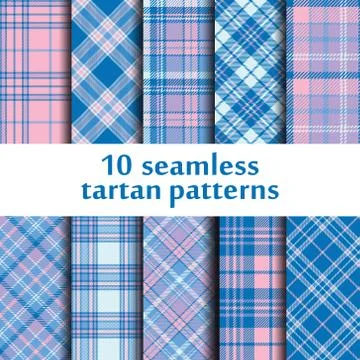 Set of seamless tartan patterns Stock Illustration