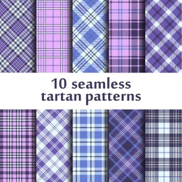Set of seamless tartan patterns Stock Illustration