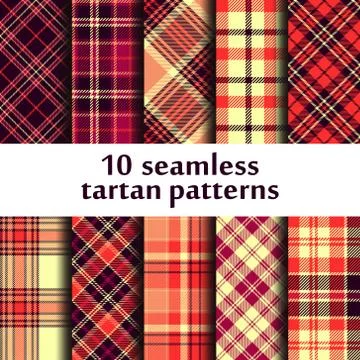 Set of seamless tartan patterns Stock Illustration