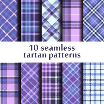Set of seamless tartan patterns Stock Illustration