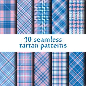 Set of seamless tartan patterns Ilustraciones de archivo